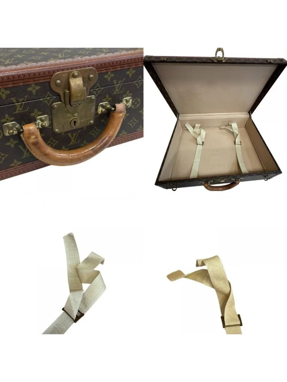 Louis Vuitton Bisten 60 Monogram Trunk Purse Suitcase Brown
